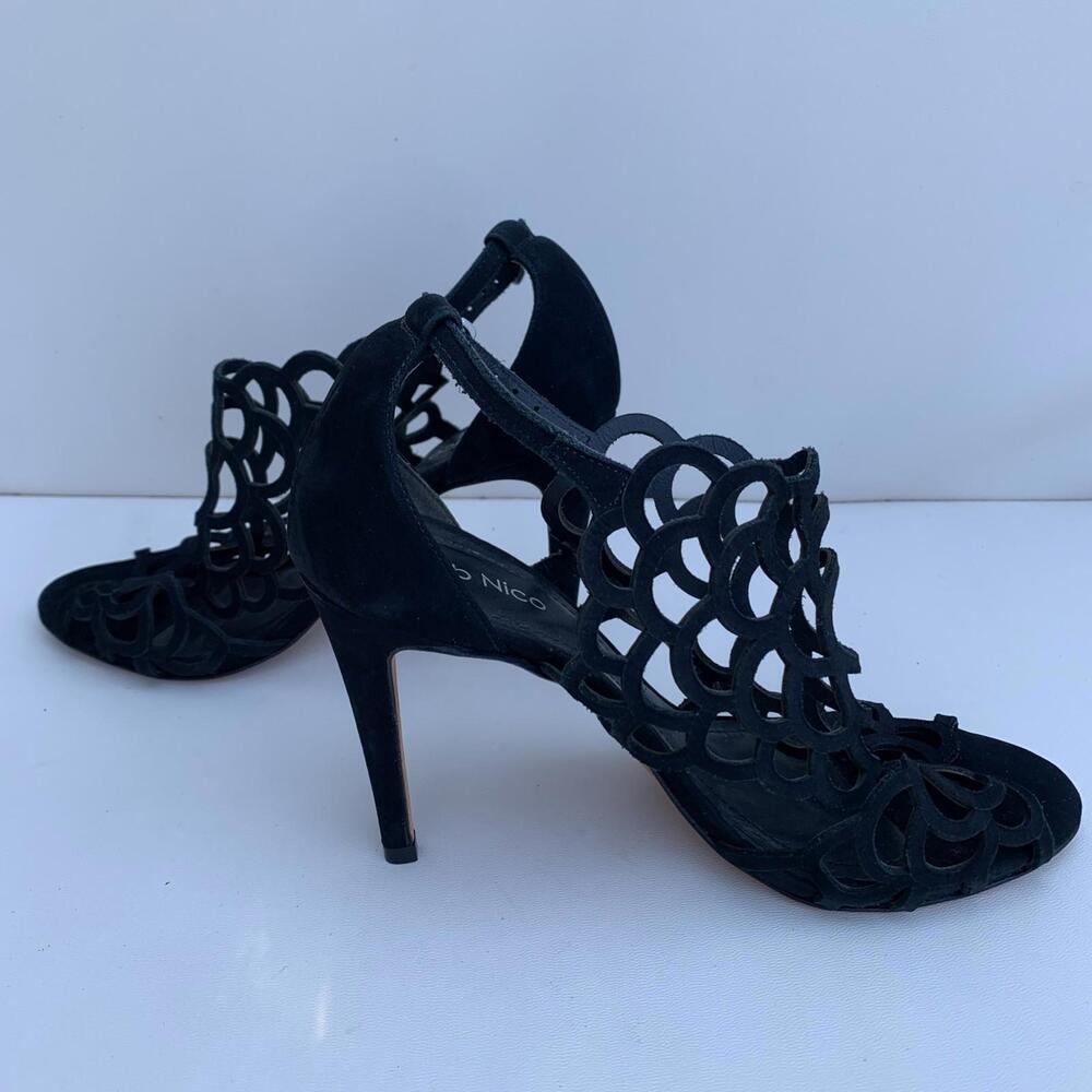Klub Nico Black Lace Up Open Toe Sandals Womens Size 8 M - Picture 3 of 9